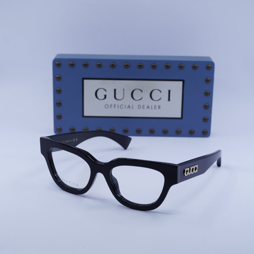 Gucci Gg1837o 001 Cat Eye Eyeglasses - Shiny Black 51mm